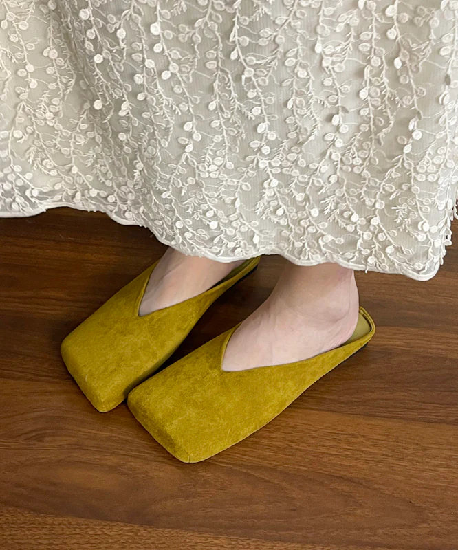 Square Toe Suede Sandals Black