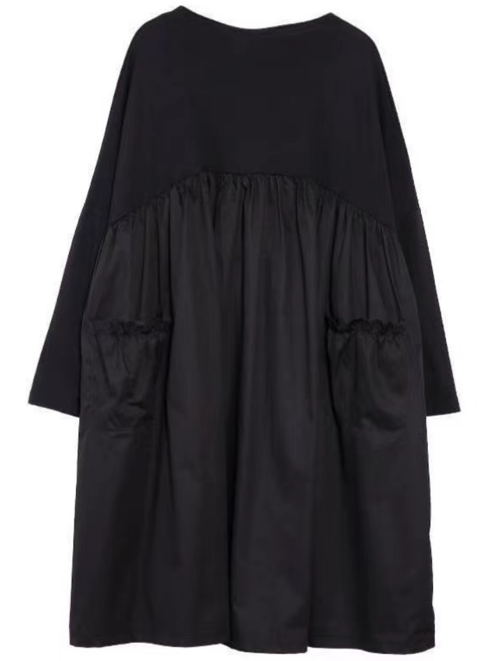 Elegant Italian Fabric Patchwork Dress