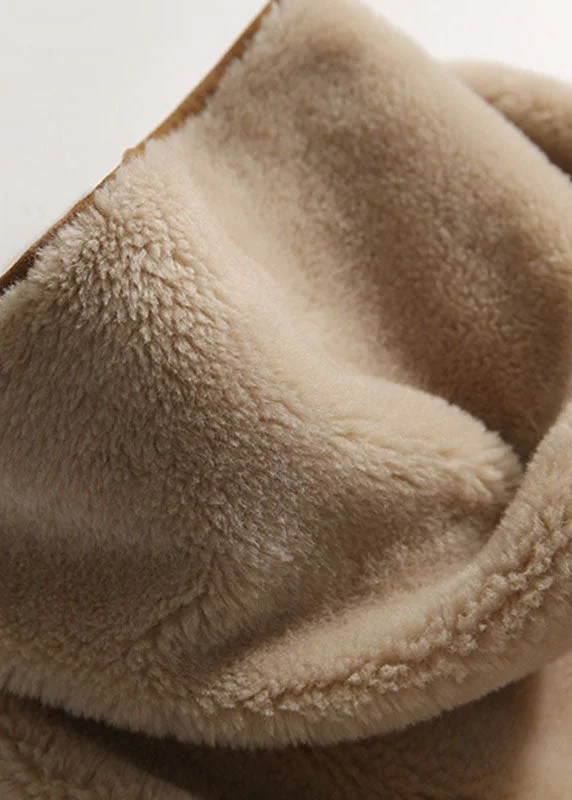 Women's Plus Size Patchwork Button Hooded Faux Fur Long Sleeve Coat