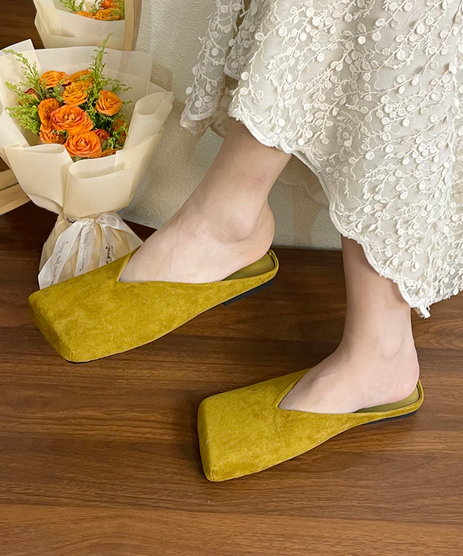 Square Toe Suede Sandals Black