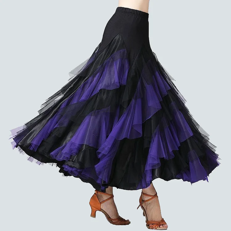 Italian Blue Pleated Patchwork Elastic Waist Tulle Halter Skirt