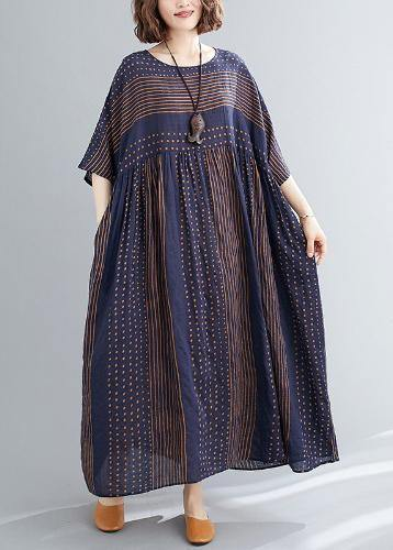 Loose o-neck oversized hem cotton dress