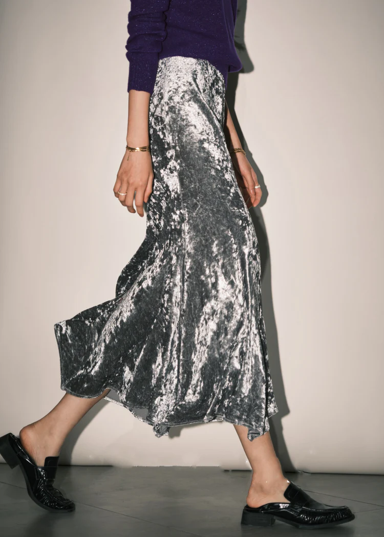 Women's High Waisted Velvet Halter Skirt