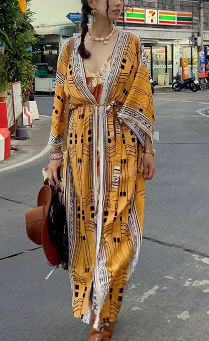 Geometric Print Cardigan Cotton Sun Screen Jacket