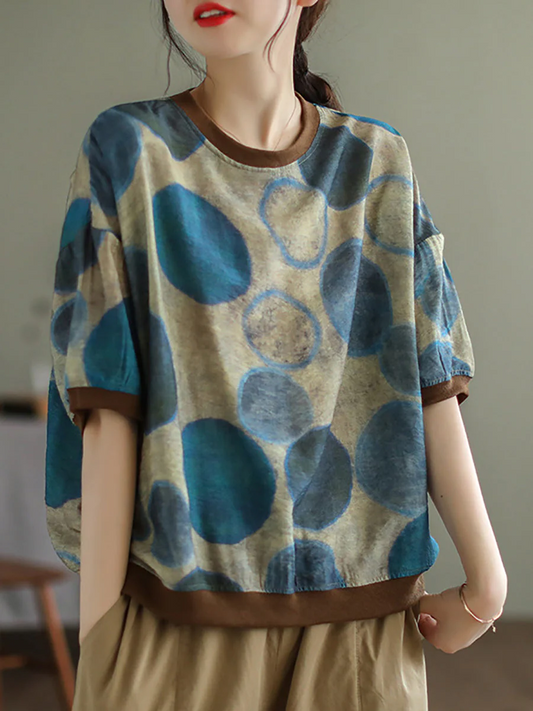 Women's Polka Dot Casual Short Sleeve T-Shirt