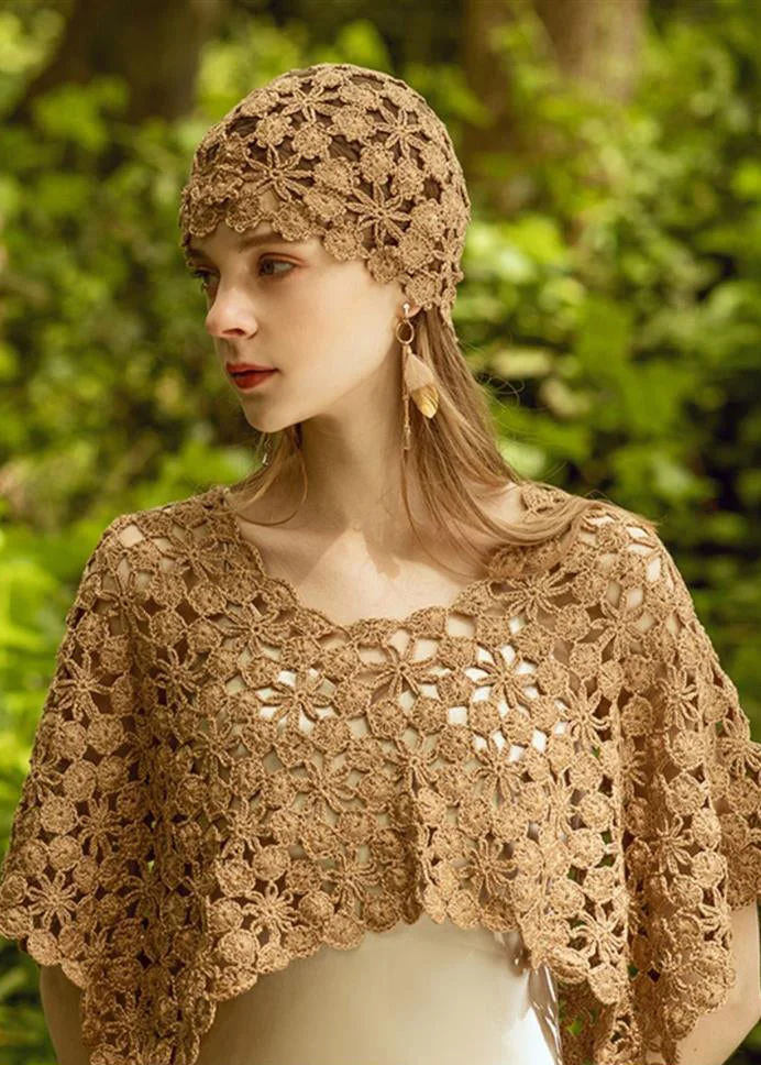 Fashion Handmade Floral Cutout Knit Hat