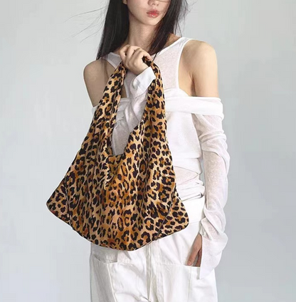 Leopard print one room bag satin bag