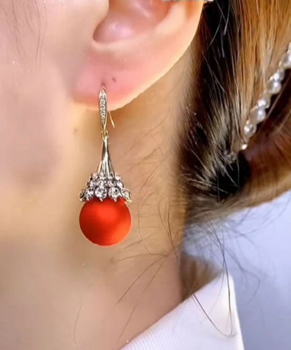 Chic Gold Zirconia Pearl Cat Eye Earrings
