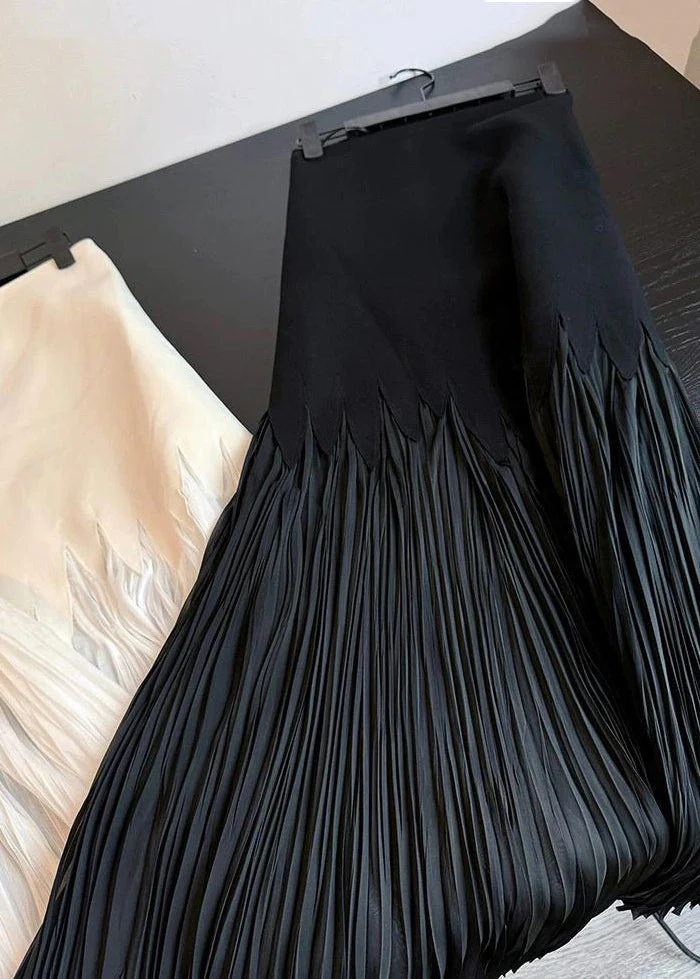 Fashion White Wrinkled High Waist Pleated Skirt Summer Summer