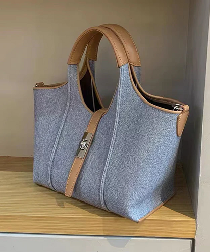 Women's Khaki Durable Faux Leather Tote Bag