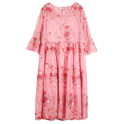 Women's Embroidered Lace Embroidered Half Sleeve Dress Set of 2