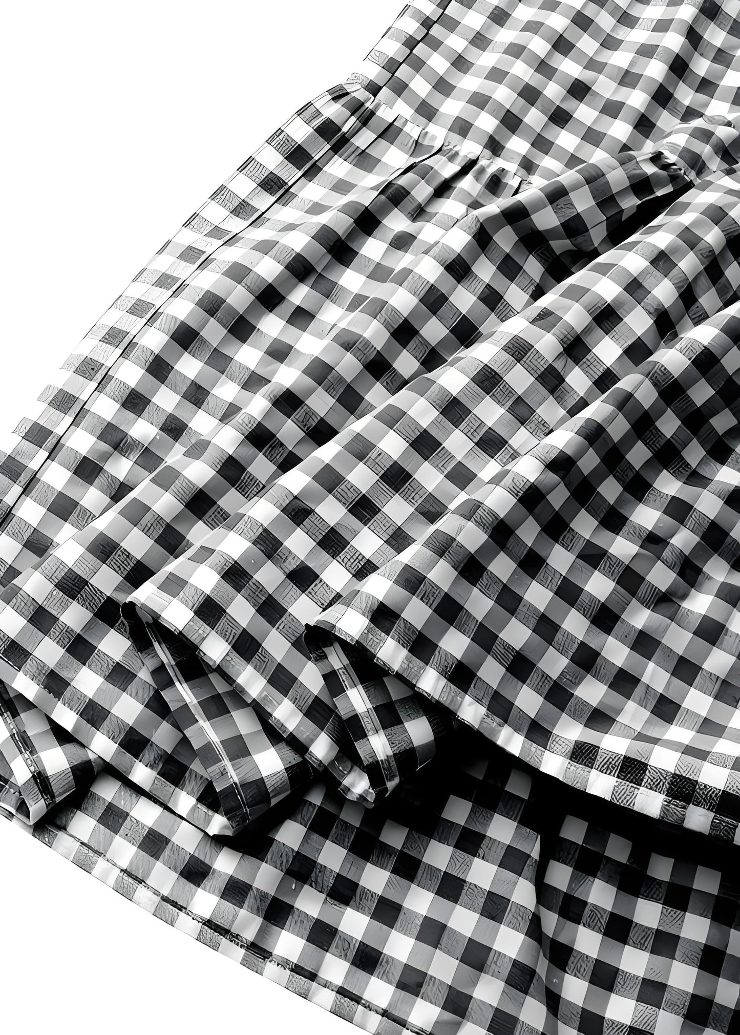 Women's Italian Plaid Pleated Tie Elastic Waist Hem Skirt Spring