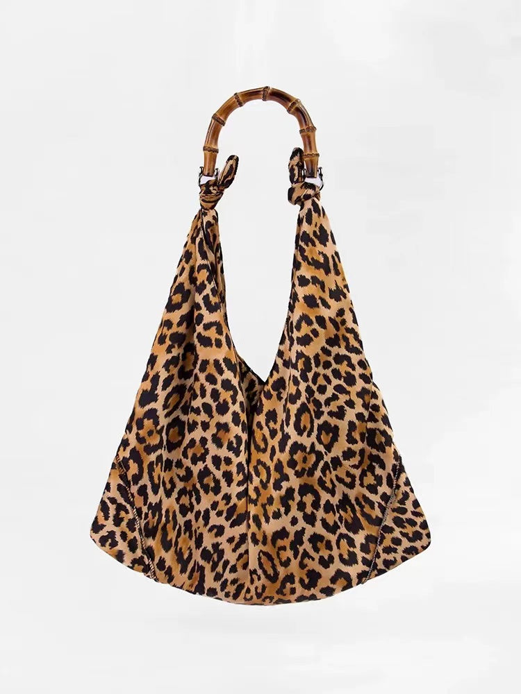 Leopard print one room bag satin bag