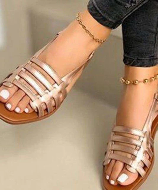 Patchwork Open Toe Hollow Out Hop Walking Beach Sandals