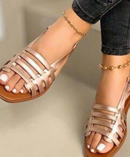 Patchwork Open Toe Hollow Out Hop Walking Beach Sandals