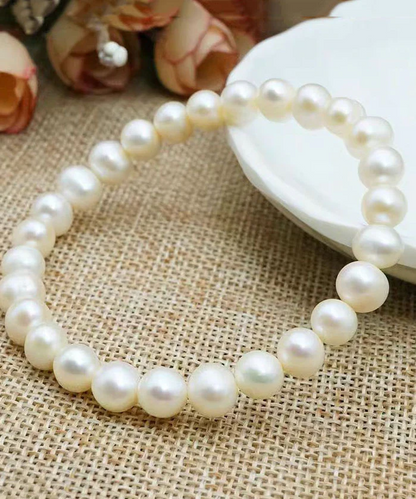 Women's Fashion White Alloy Pearl Beaded Bracelet