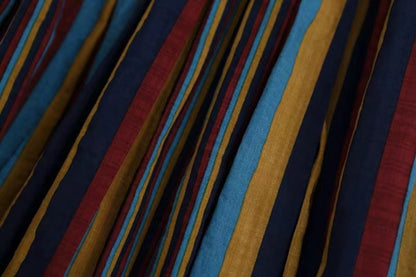 Vintage colorful oversized striped cotton A-line skirt
