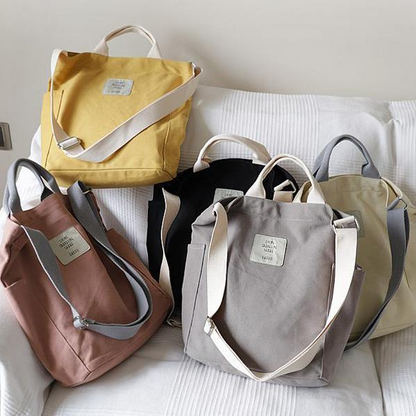 Vintage Casual Patchwork Canvas Shoulder