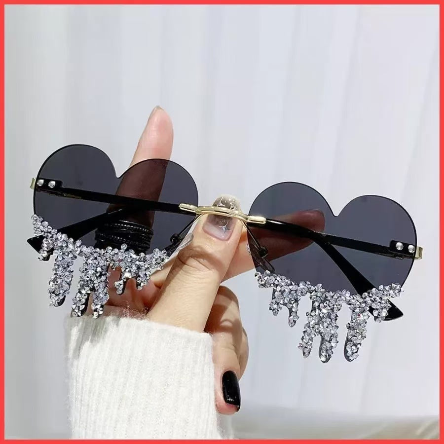 Women's Red Sunglasses Eyeglasses Cubic Zircon