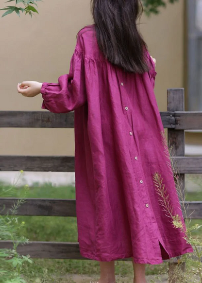 Round Neck Patchwork Ruched Long Sleeve Dress