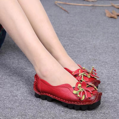 Bohemian Leather Floral Patchwork Flats