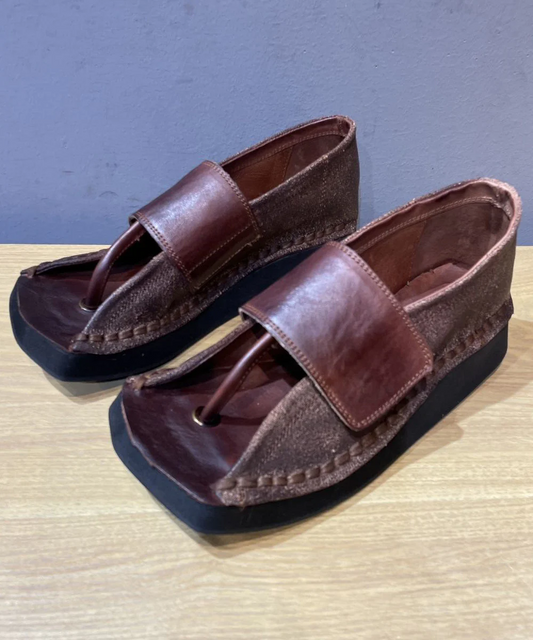 Chocolate Flip Flops Cowhide