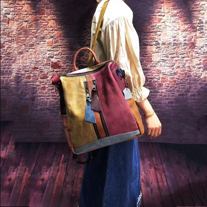 Clashing Fashion Retro Handbag Leather Women's Bags