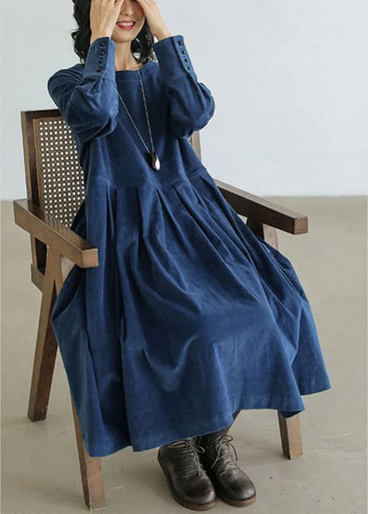 French Vintage Haute Corduroy Dress