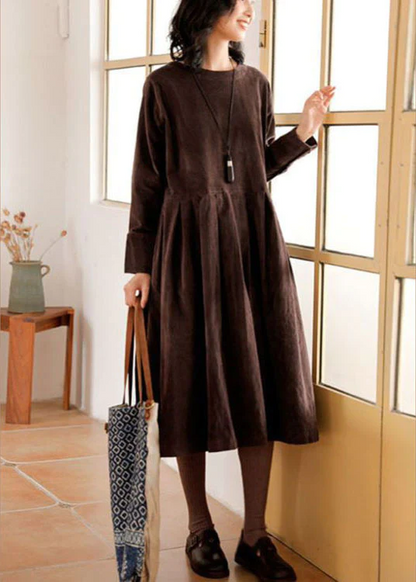 French Vintage Haute Corduroy Dress