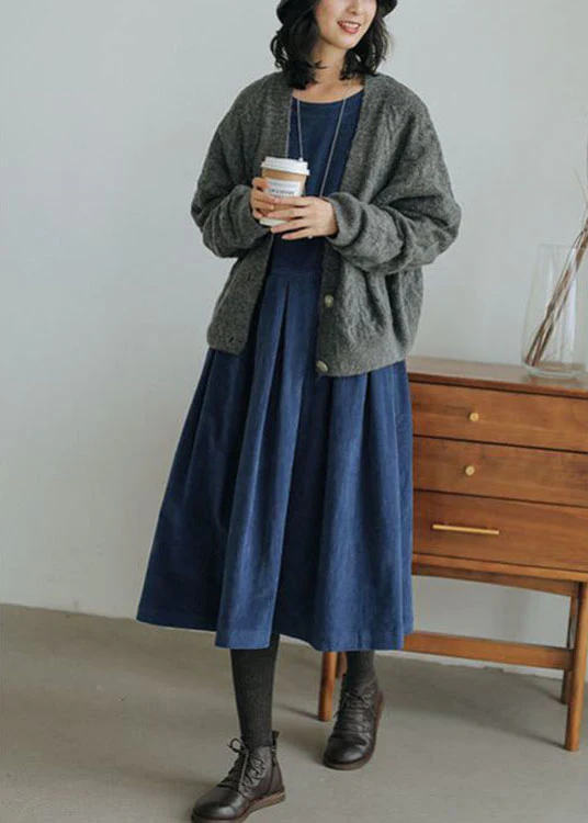 French Vintage Haute Corduroy Dress