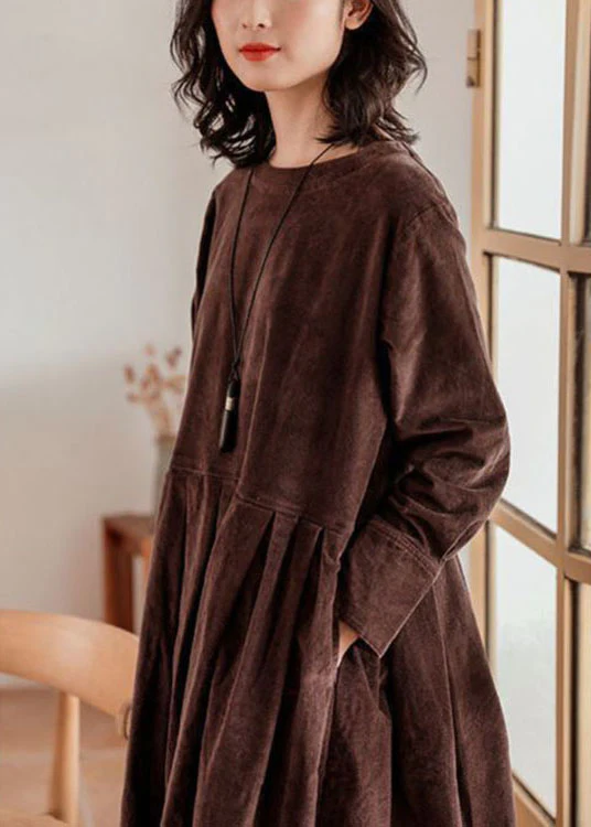 French Vintage Haute Corduroy Dress
