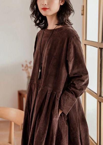 French Vintage Haute Corduroy Dress
