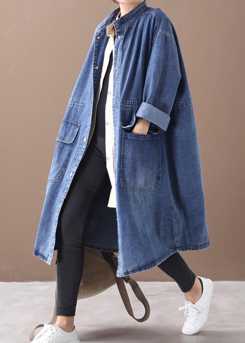 French Denim Blue Coat Long Sleeve