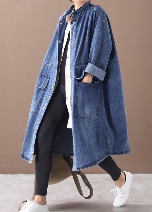 French Denim Blue Coat Long Sleeve