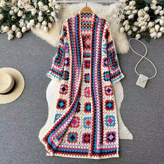 Bohemian Holiday Vintage Long Long Sleeve Cardigan