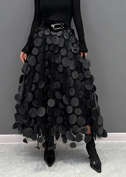 Cubic Polka Dot Half Body A-Line Skirt