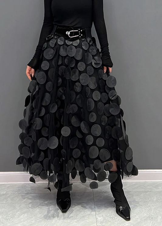 Cubic Polka Dot Half Body A-Line Skirt