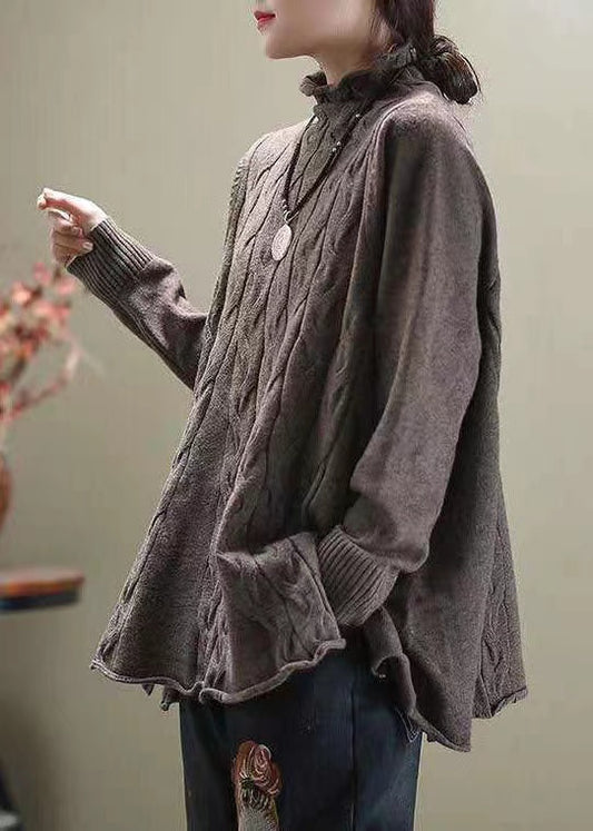 Simple casual high neck autumn and winter knitted jumper
