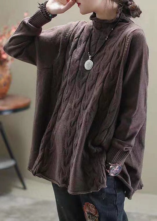 Simple casual high neck autumn and winter knitted jumper