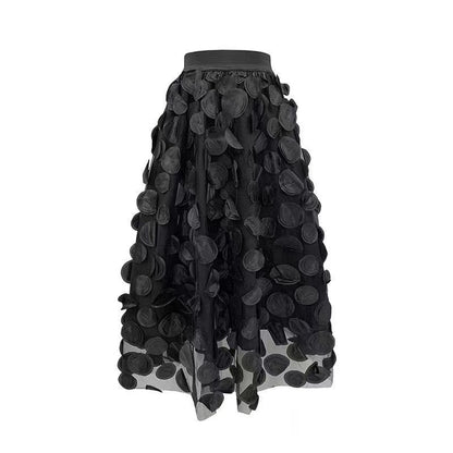 Cubic Polka Dot Half Body A-Line Skirt