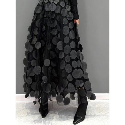 Cubic Polka Dot Half Body A-Line Skirt