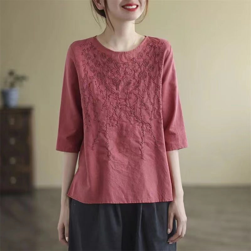 Collar Tattoo Floral Shirt Half Sleeve