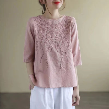 Collar Tattoo Floral Shirt Half Sleeve