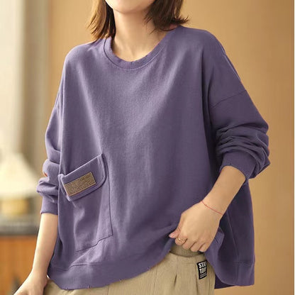 Versatile Loose Round Neck Sweatshirt