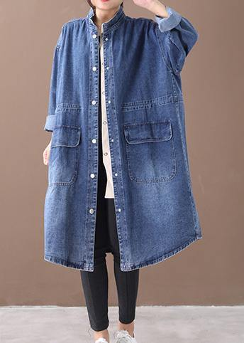French Denim Blue Coat Long Sleeve