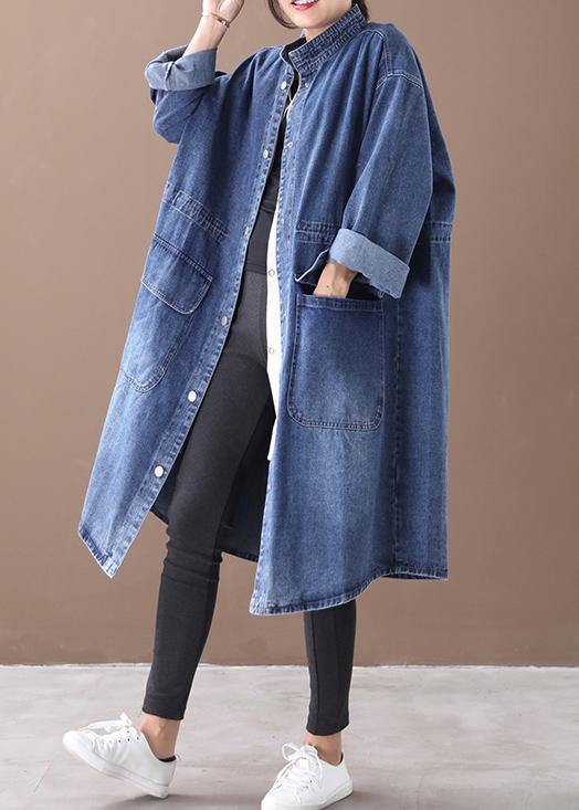 French Denim Blue Coat Long Sleeve