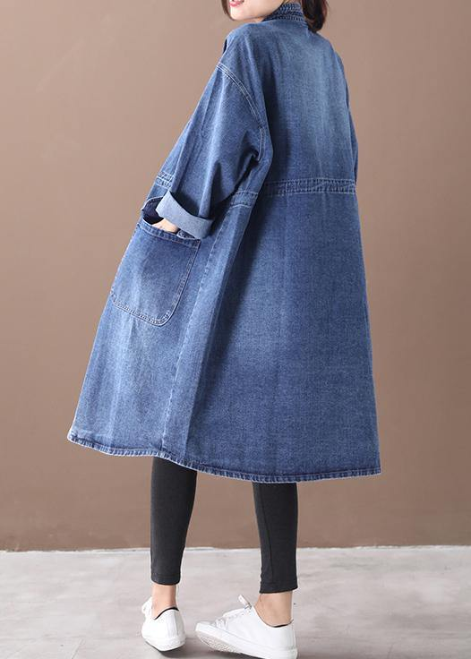 French Denim Blue Coat Long Sleeve