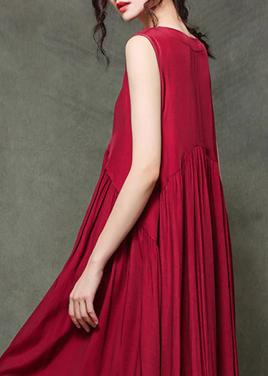 Casual Pleated Hem Dress Sleeveless