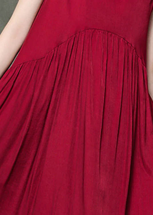 Casual Pleated Hem Dress Sleeveless