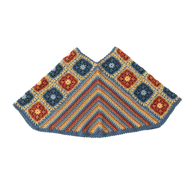 DIY Knitted Crochet Shawl With Geometric Patterns